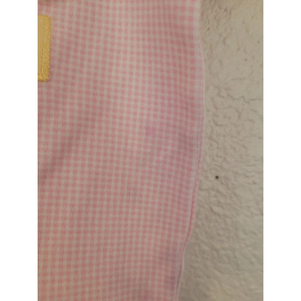 Vintage Carter's Pink Gingham Bunny Romper 3-6M Peter Pan Collar #10